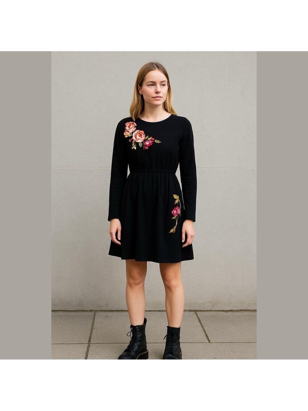 Johnny Was Los Angeles Dress Floral Embroidered Hooded Long Sleeve
